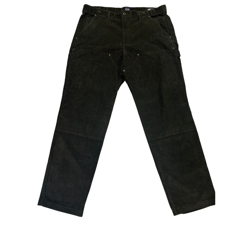 Gap Mens Carpenter 36W 32L Green Corduroy Double Knee Pant Skater Grunge Utility